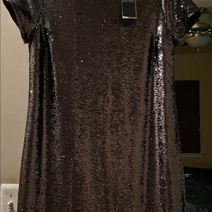 Gray Sequin Dress knee length